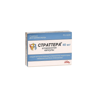 Страттера (atomoksetin) капсулы по 40 мг №7 — Eli Lilly
